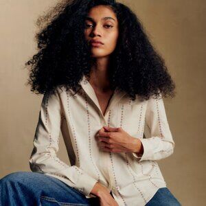 Sezane Tomboy Shirt Floral Earth size 6